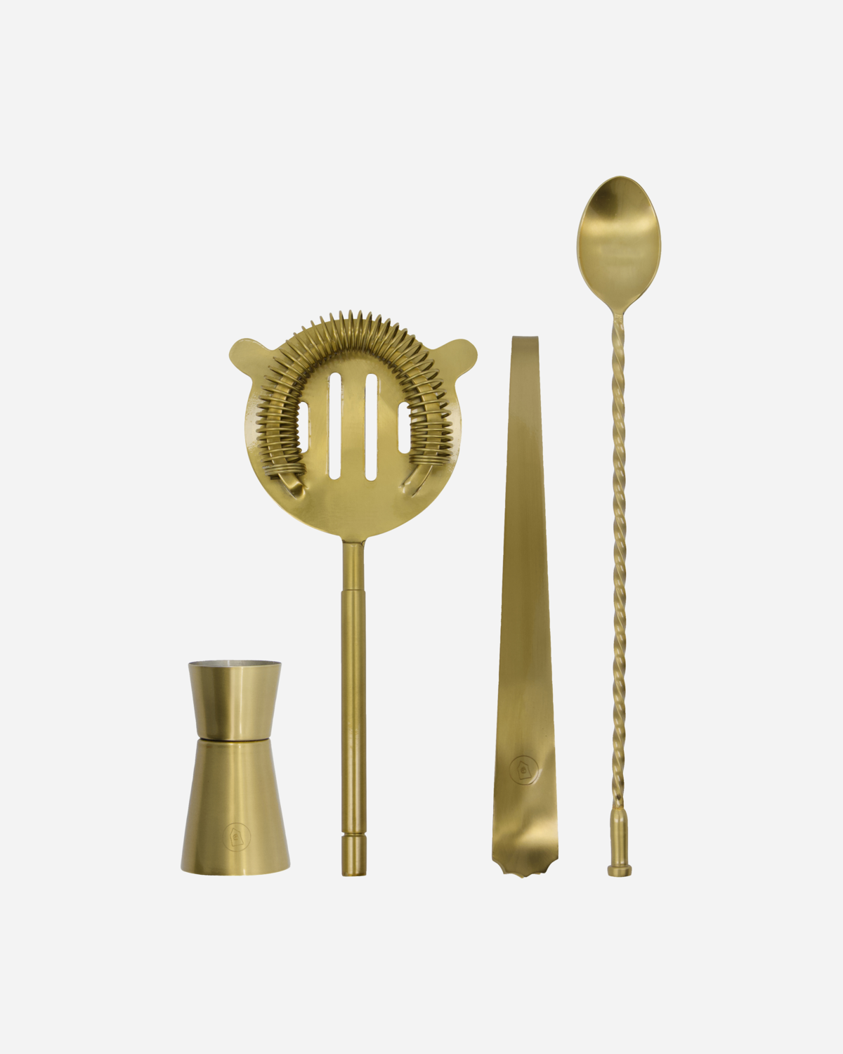 Set cocktail, Finition en laiton antique