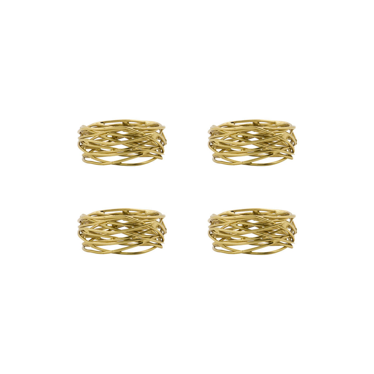 Set de 4 ronds de serviette dorés