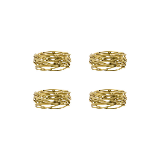 Set de 4 ronds de serviette dorés
