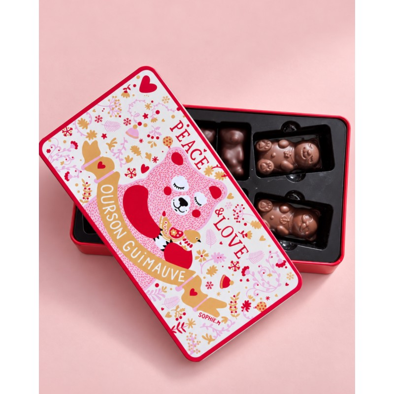 Oursons Guimauve au Chocolat Peace & Love – Boîte Collector 400 g