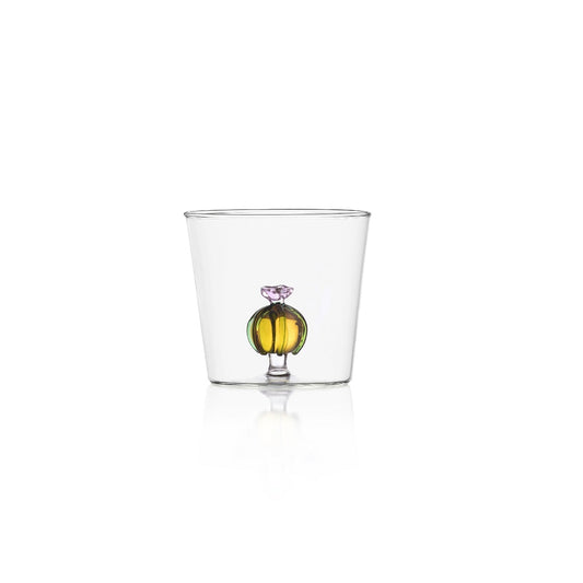 Verre cactus fleur rose